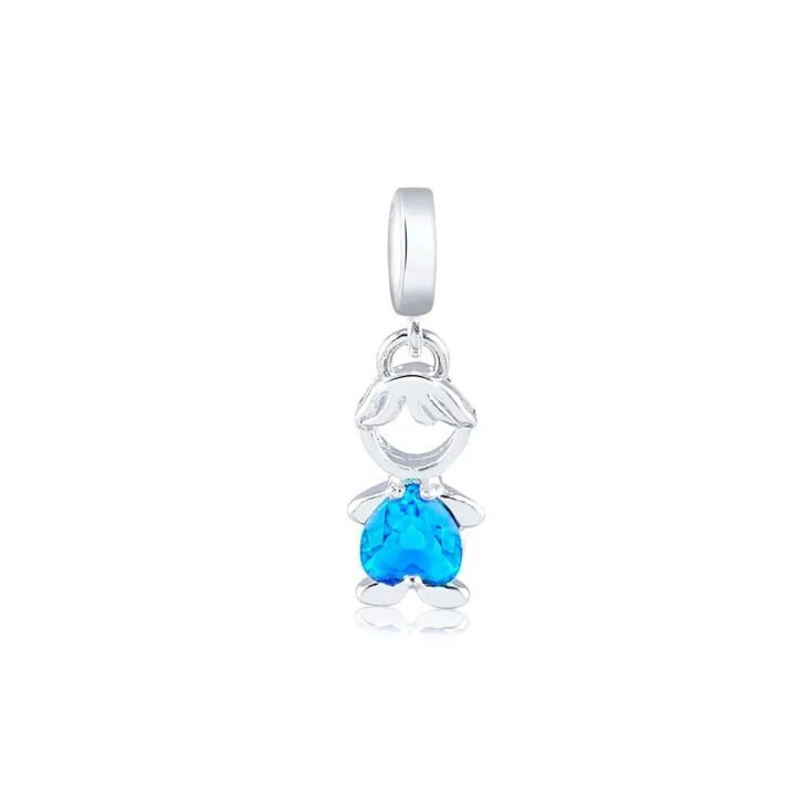 Berloque Menino Zircônia Azul Bebê