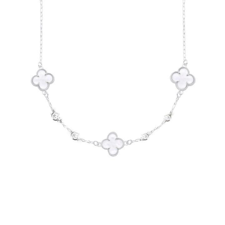 Choker Pedra Madrepérola C/ Zircônia (Inspiração Van Cleef & Arpels) Dupla Face