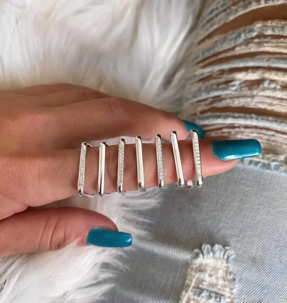 Anel Quadrado cravejado - Imagem 2