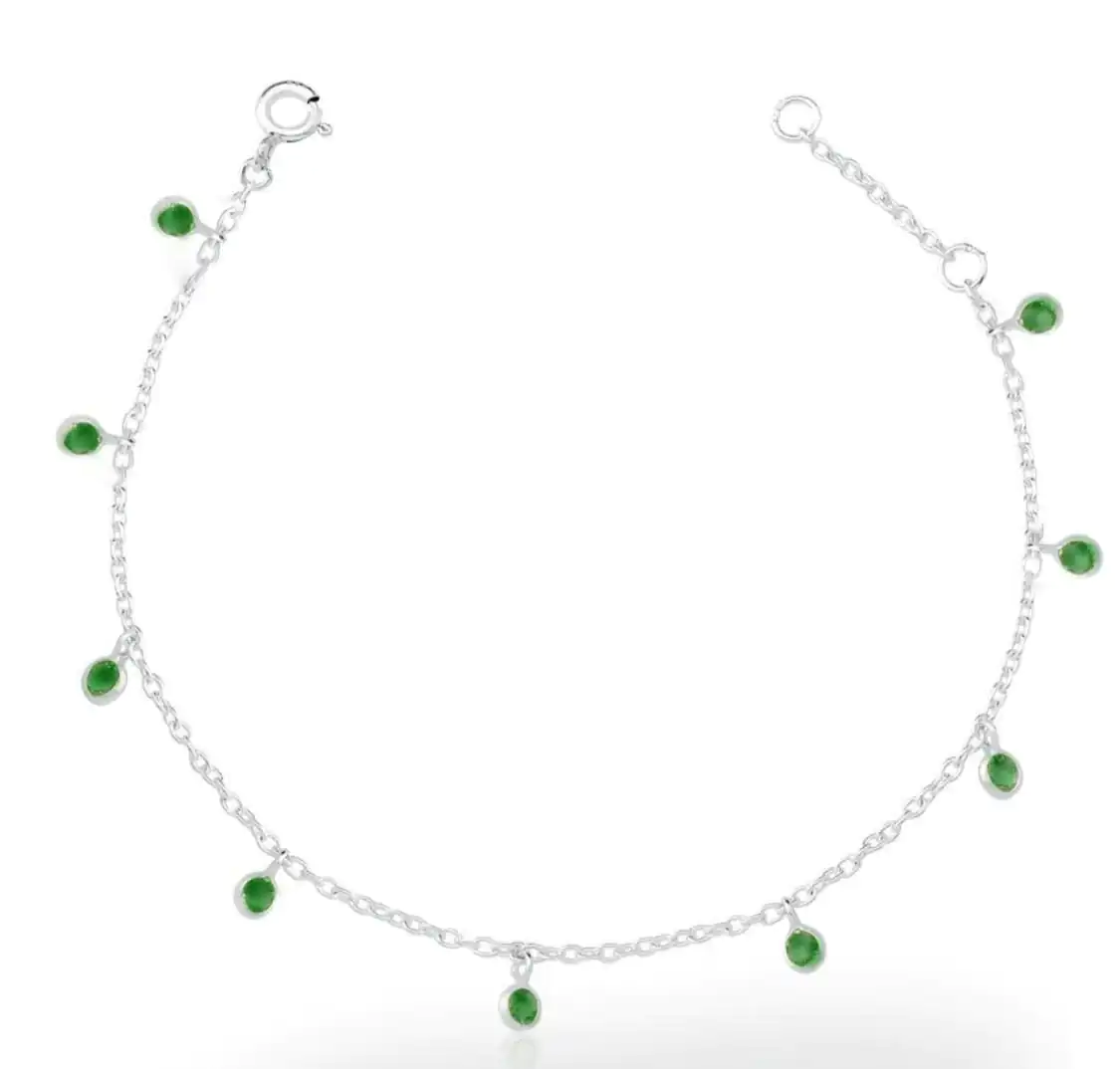 Pulseira Zircônias Penduradas (Várias Cores) - Imagem 6