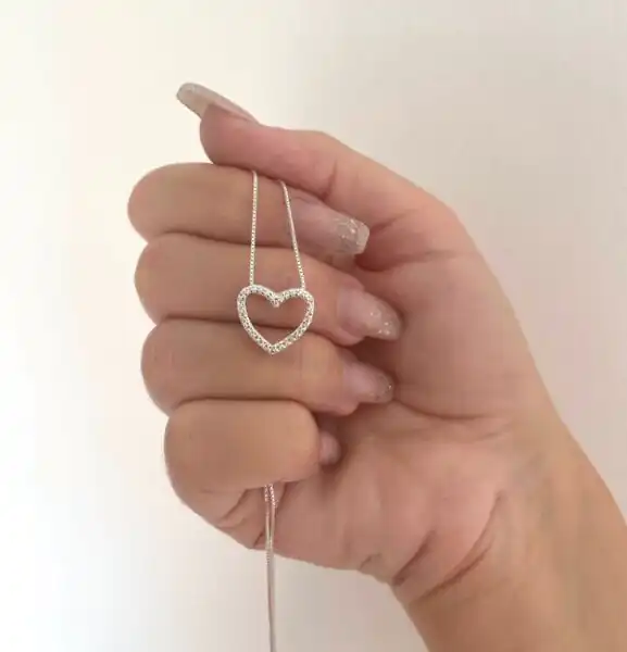 Colar Coração Vaz. Cravej. - Imagem 3