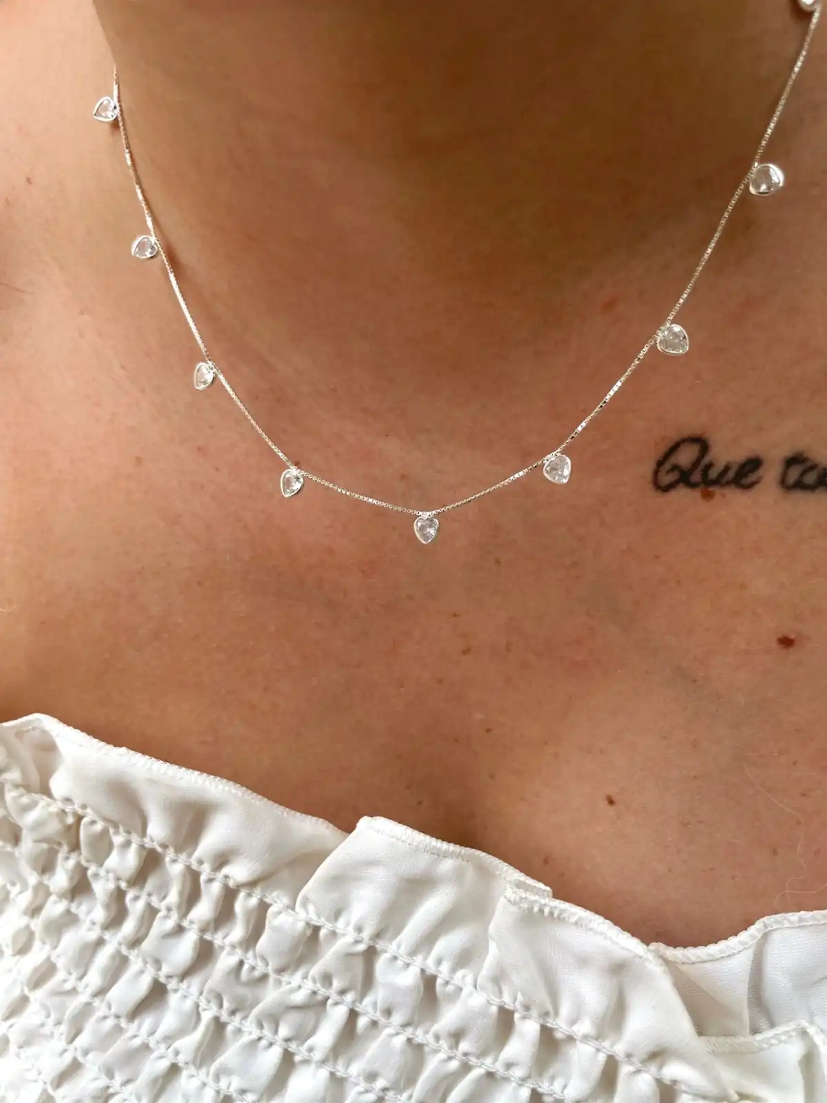 Choker Veneziana Corações Em Zircônia - Imagem 2