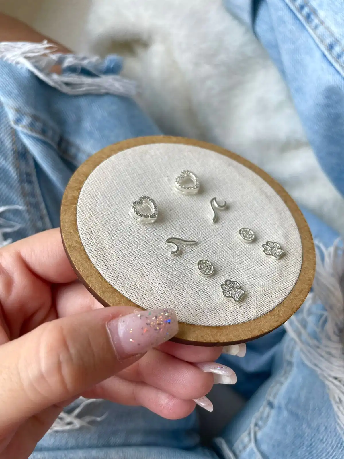 Brinco Coração 3D Cravej. - Imagem 2