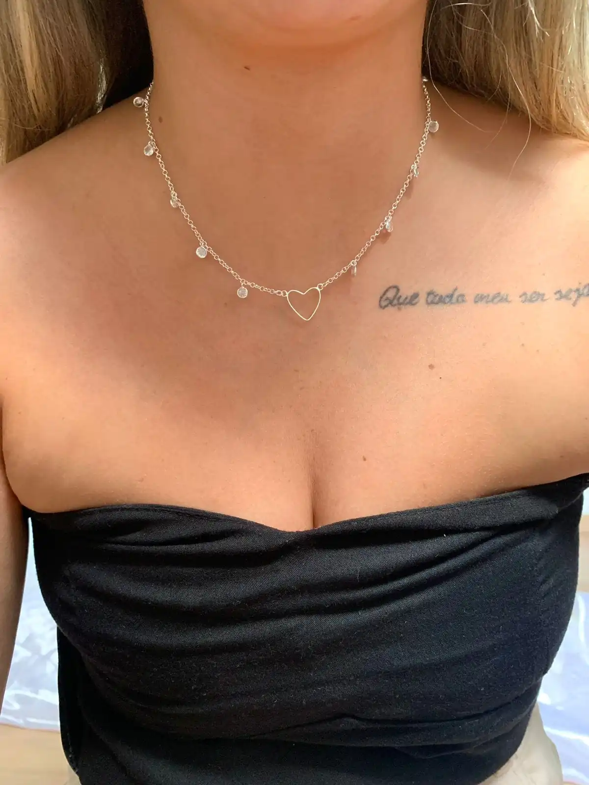Choker Coração Vaz. C/ Zircônia - Imagem 2