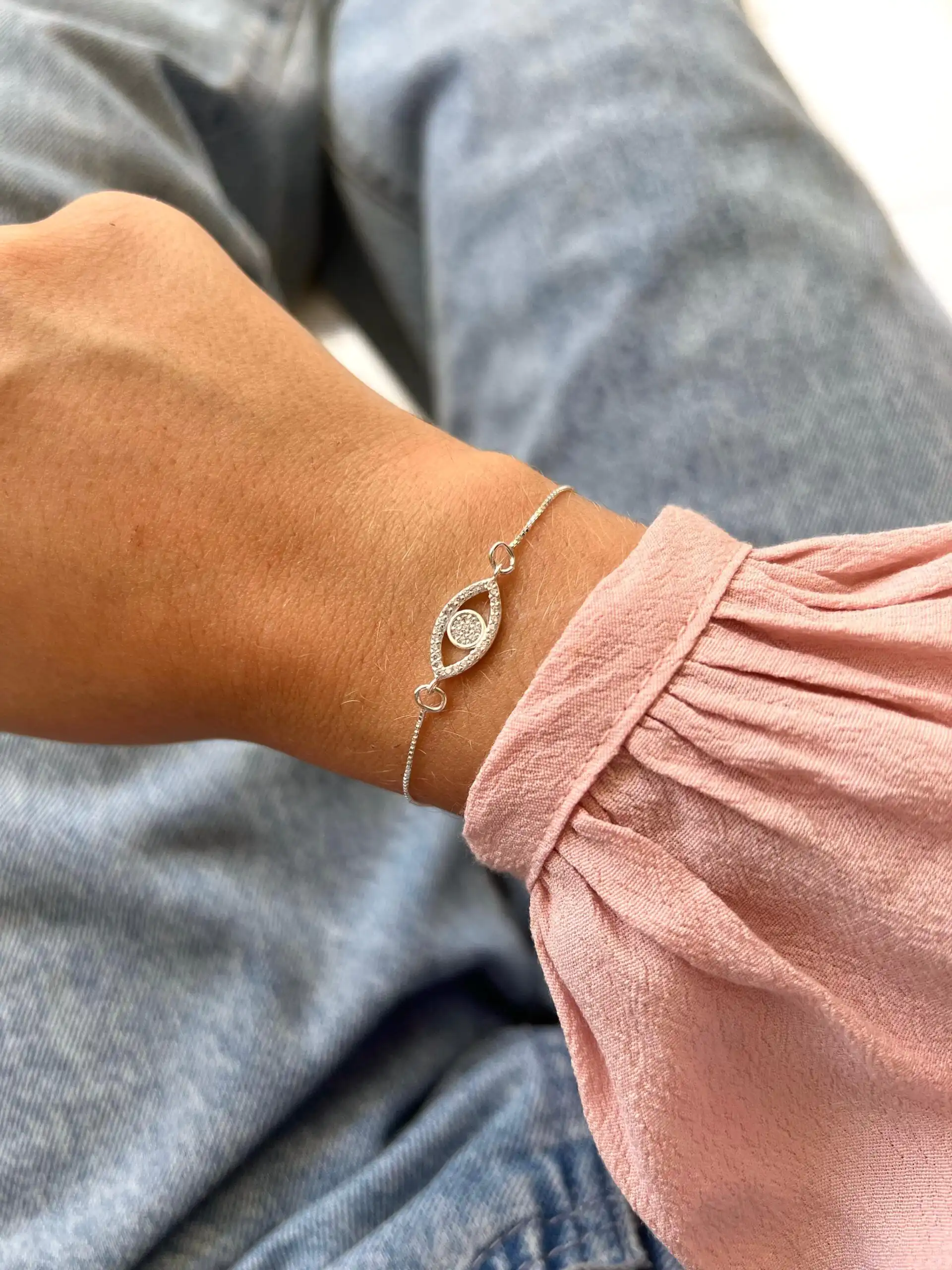 Pulseira Olho Grego Todo Cravejado