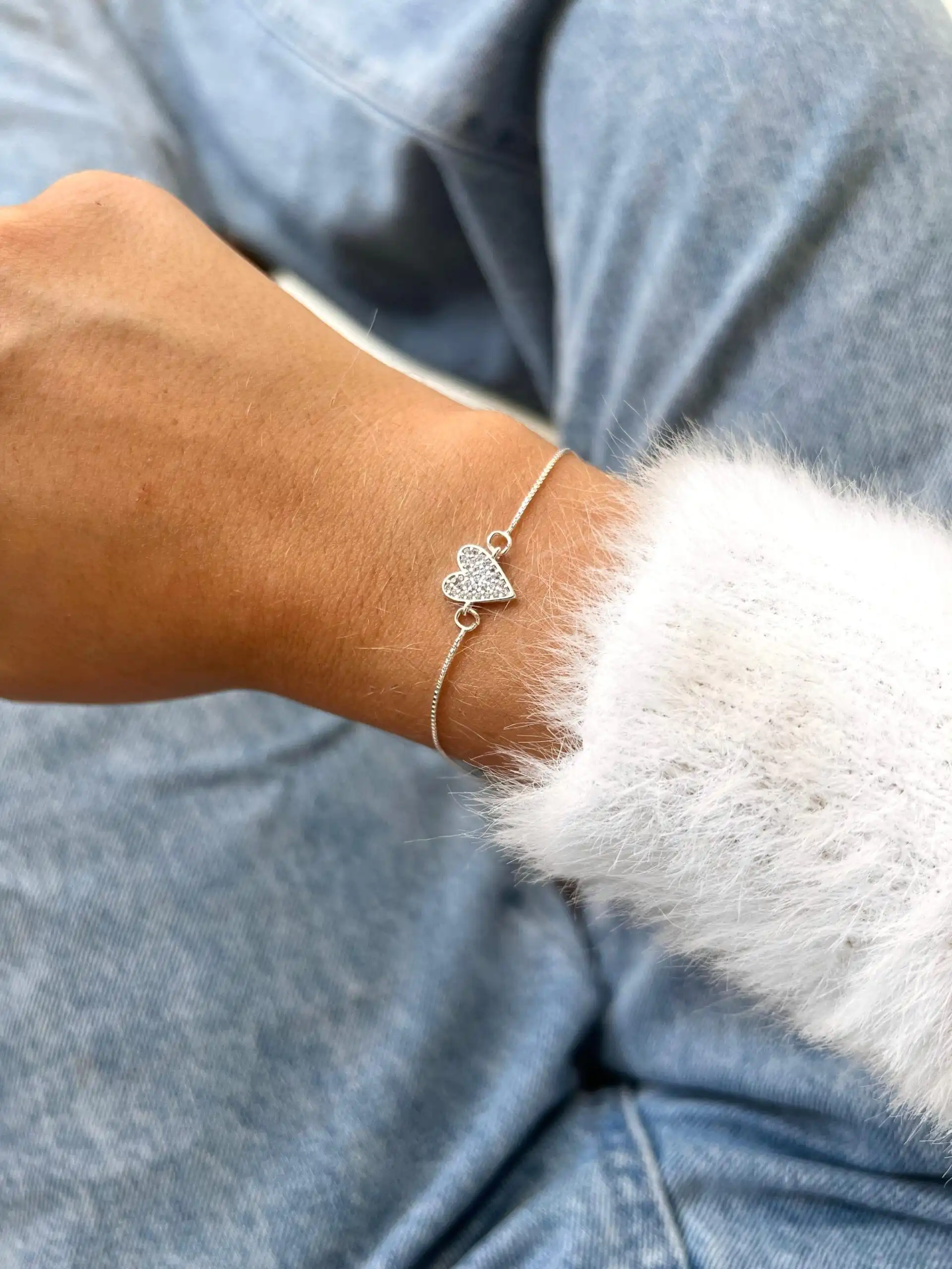 Pulseira Coração Todo Cravejado