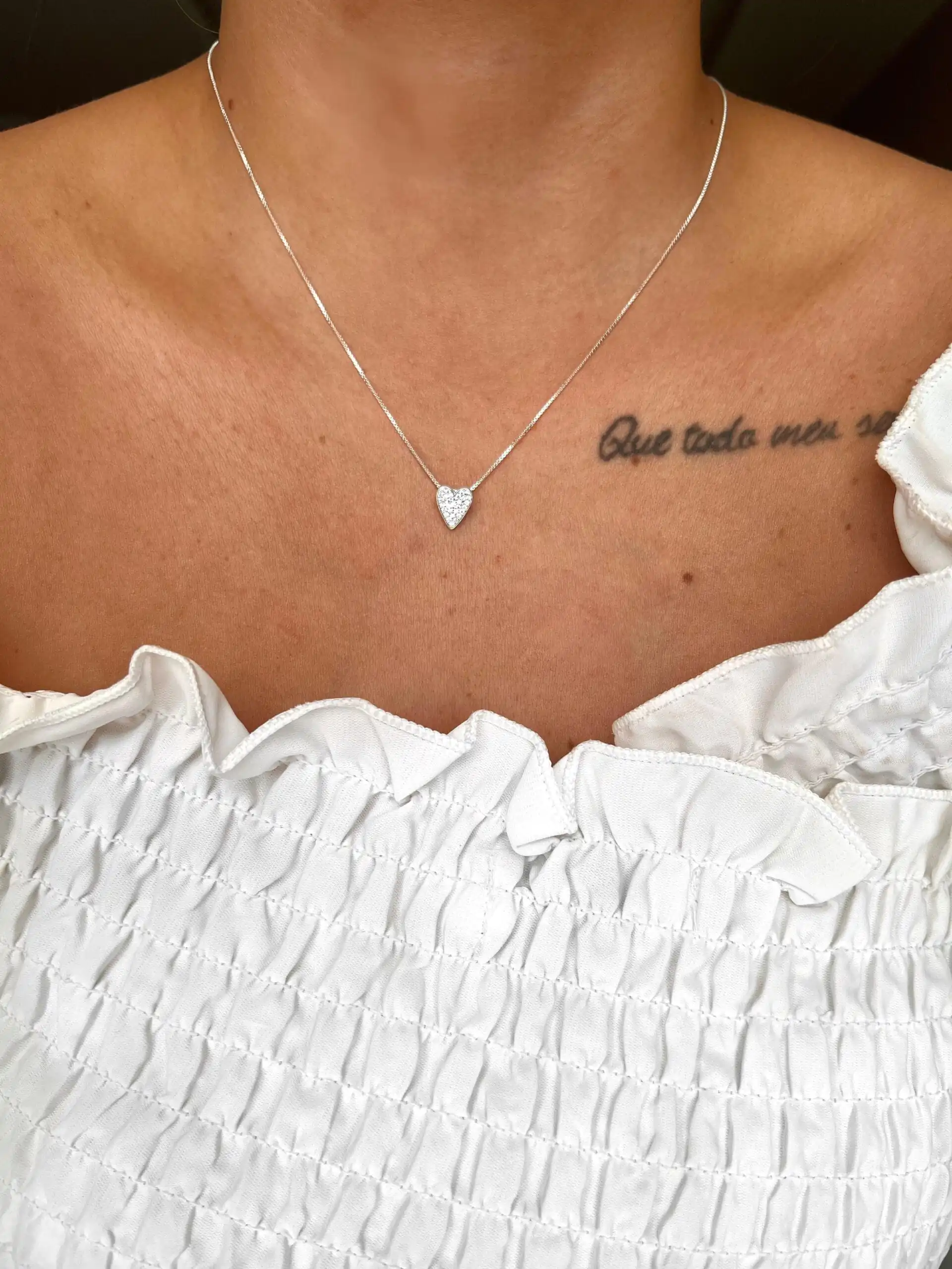 Colar Coração Todo Cravej. - Imagem 2