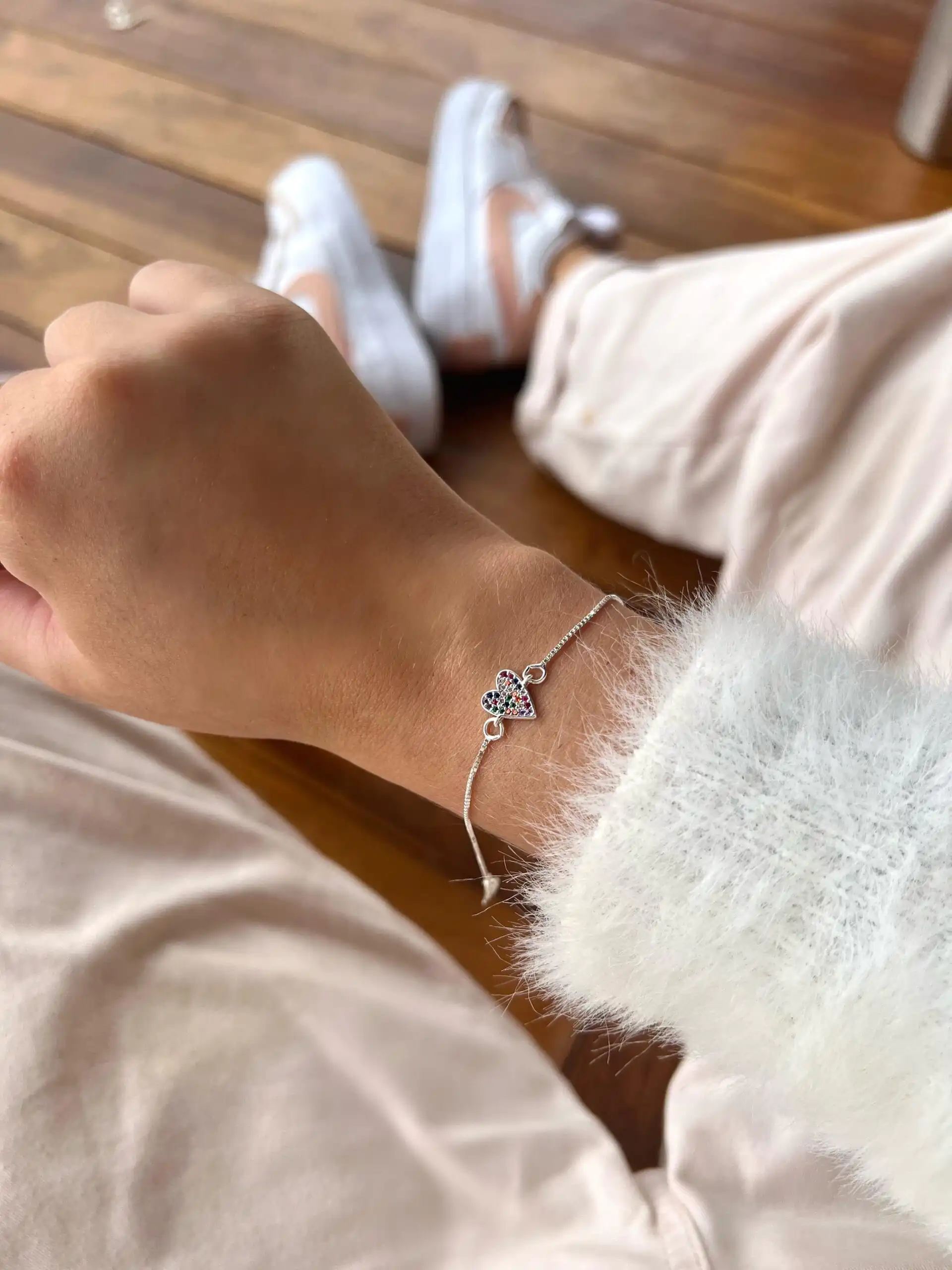 Pulseira Coração Todo Cravejado - Imagem 2