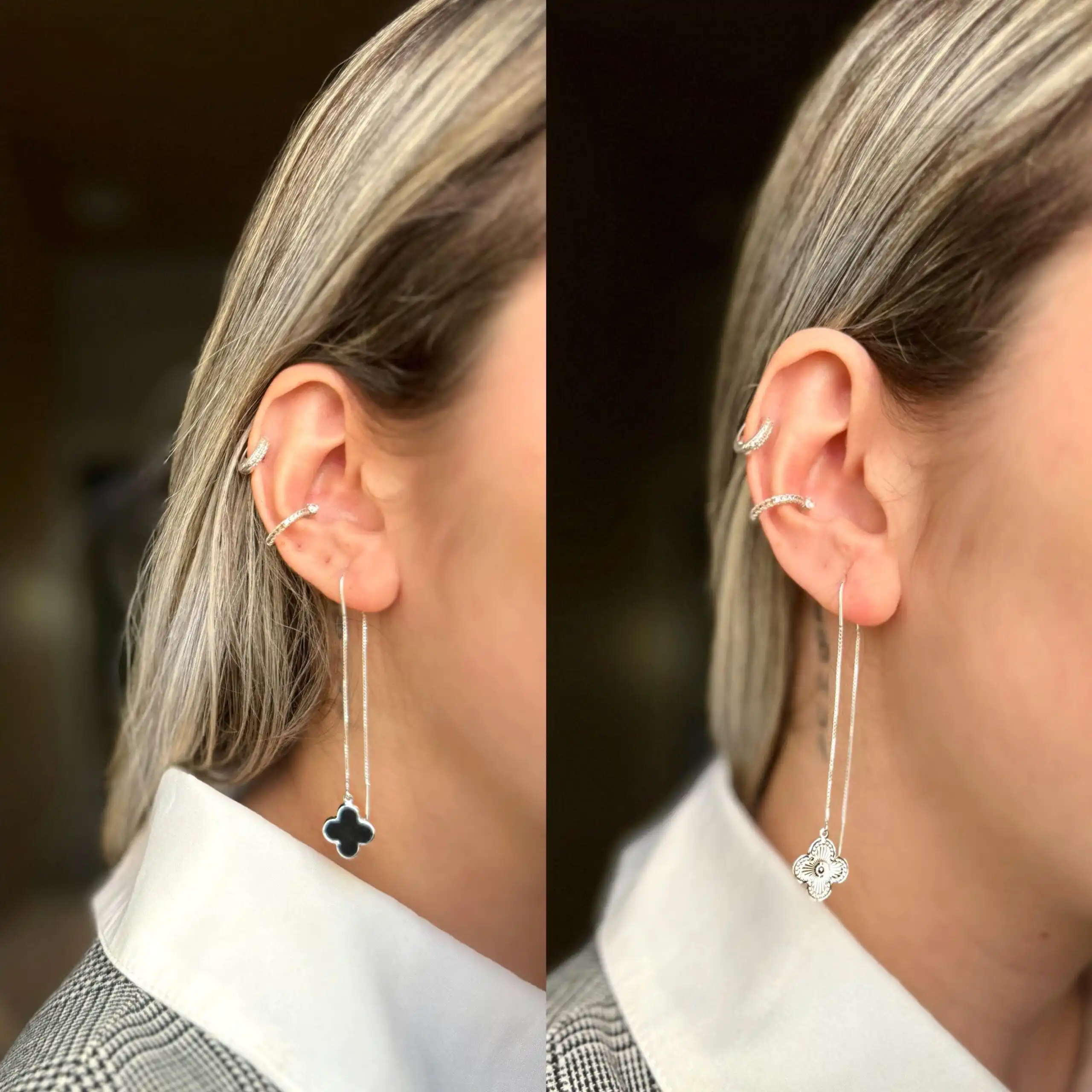 Brinco Dupla Face Inspiração Van Cleef & Arpels