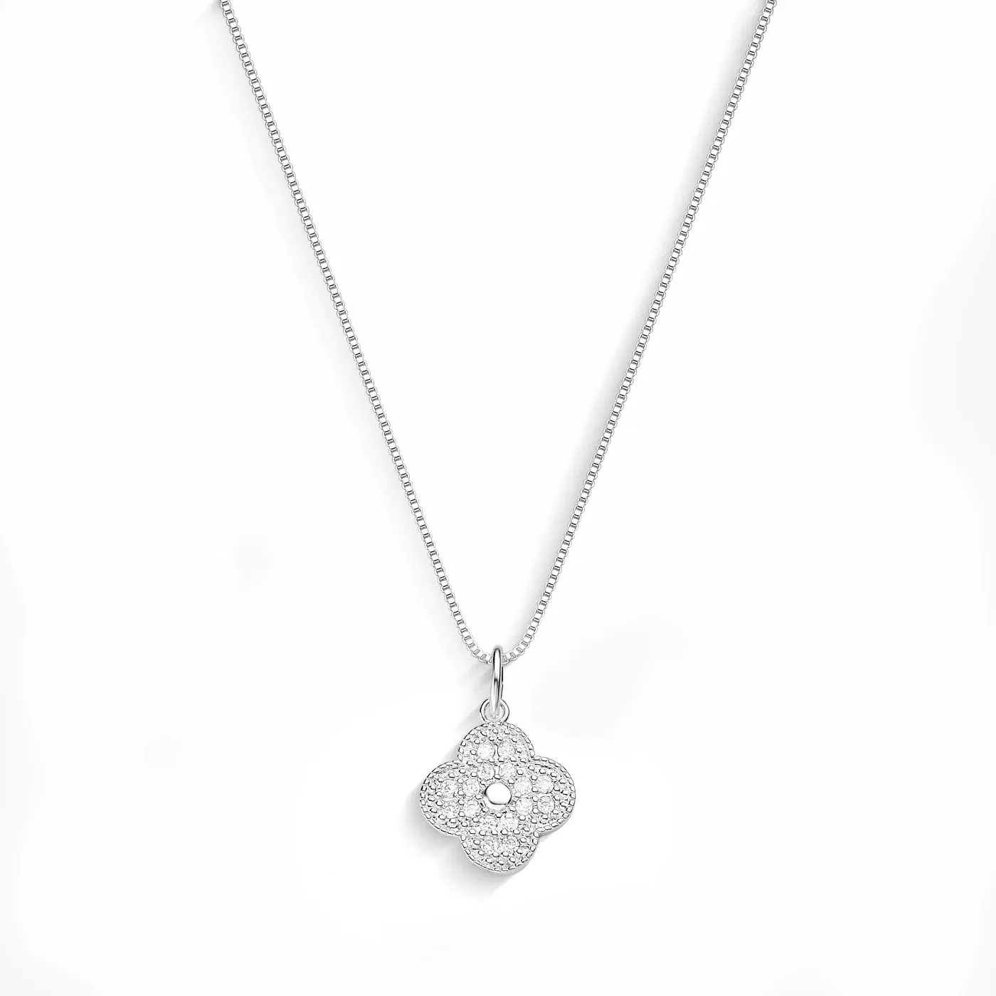 Colar Pingt. Trevo Cravej.  (Inspiração Van Cleef & Arpels)