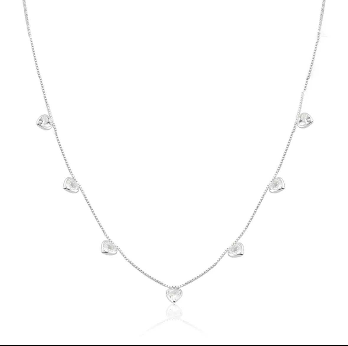 Choker Veneziana Corações Em Zircônia