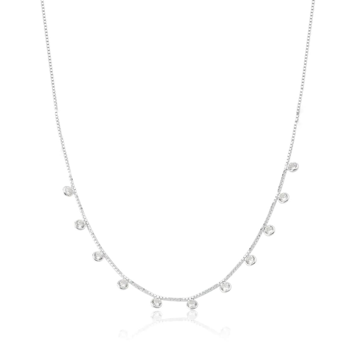 Choker Veneziana Zircônia Branca (Mod2)