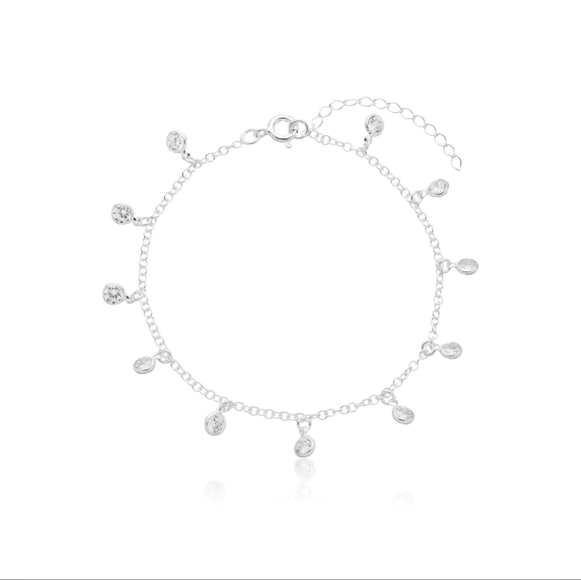 Pulseira Zircônias Penduradas (Várias Cores)