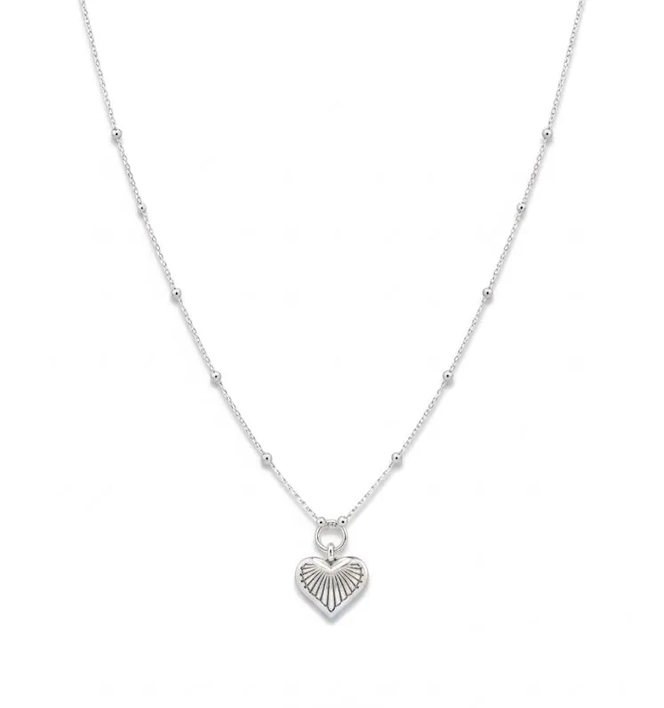 Colar Coração C/ Corrente De Bolinha