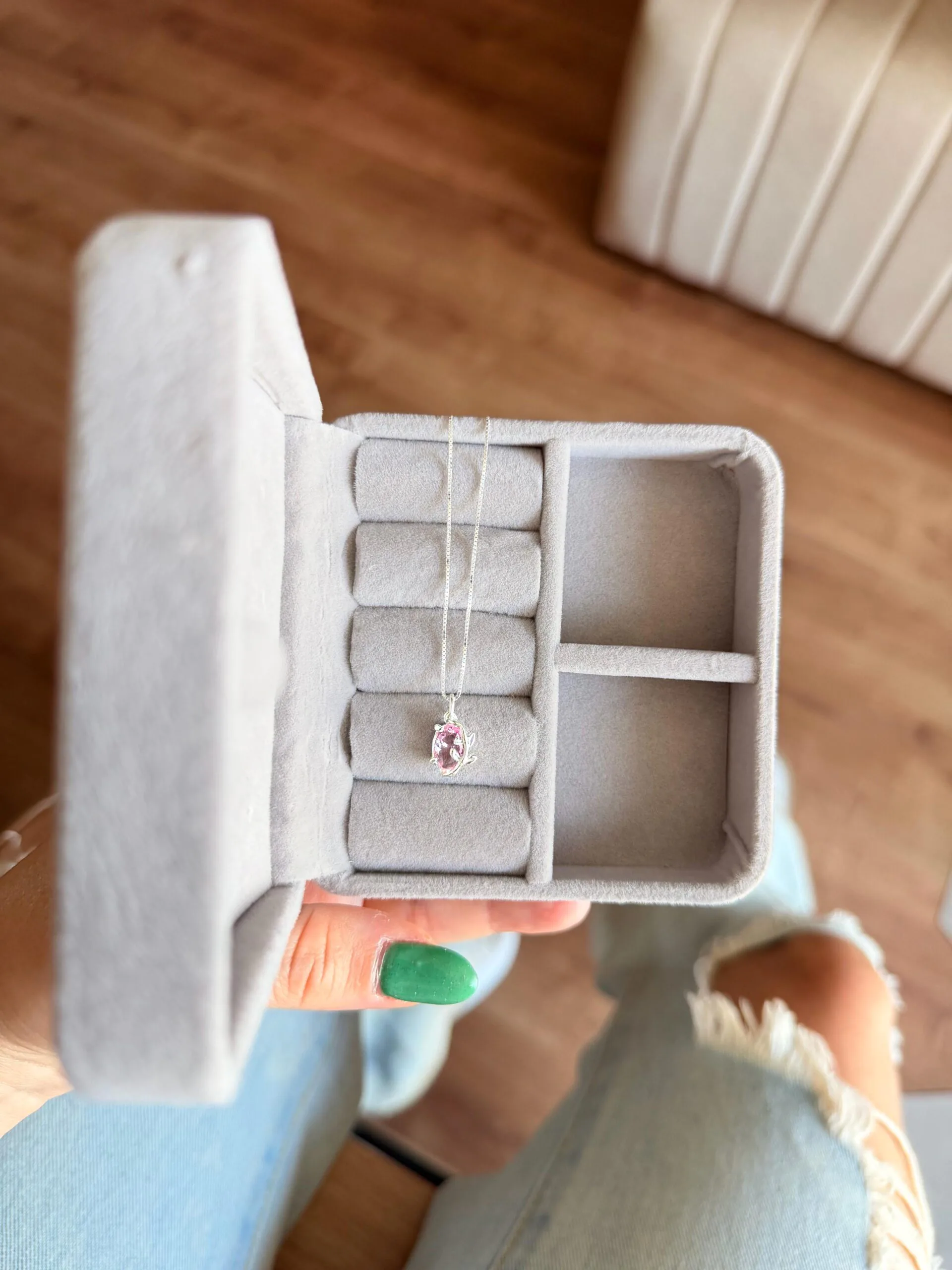 Colar Pingt. Zircônia Rosa - Imagem 2