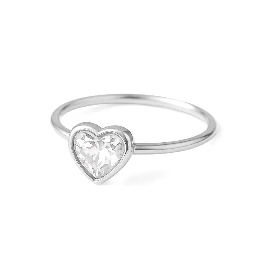 Solitário Coração Cravação Inglesa