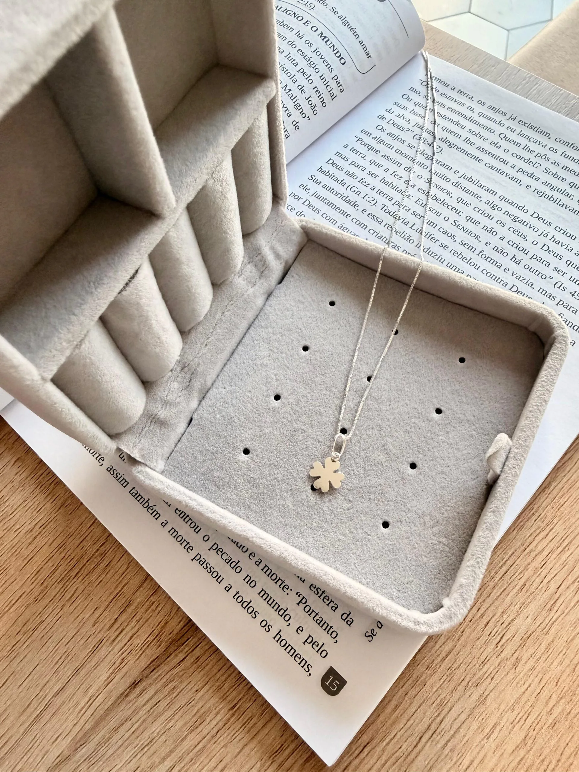 Colar Pingt. Trevo Cheio - Imagem 2