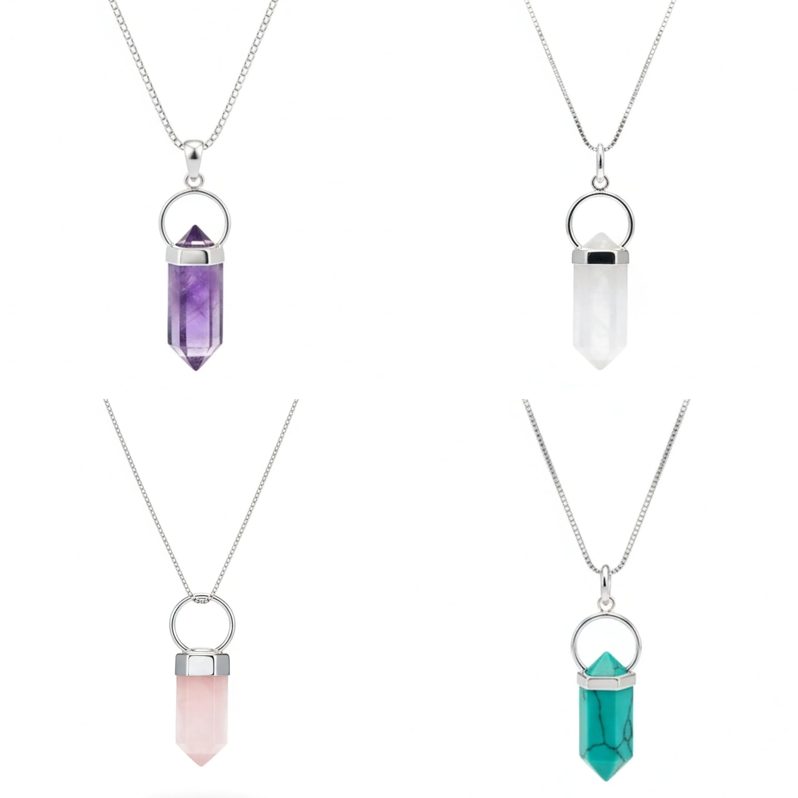 Colar Pingt. Pedra Natural (M)