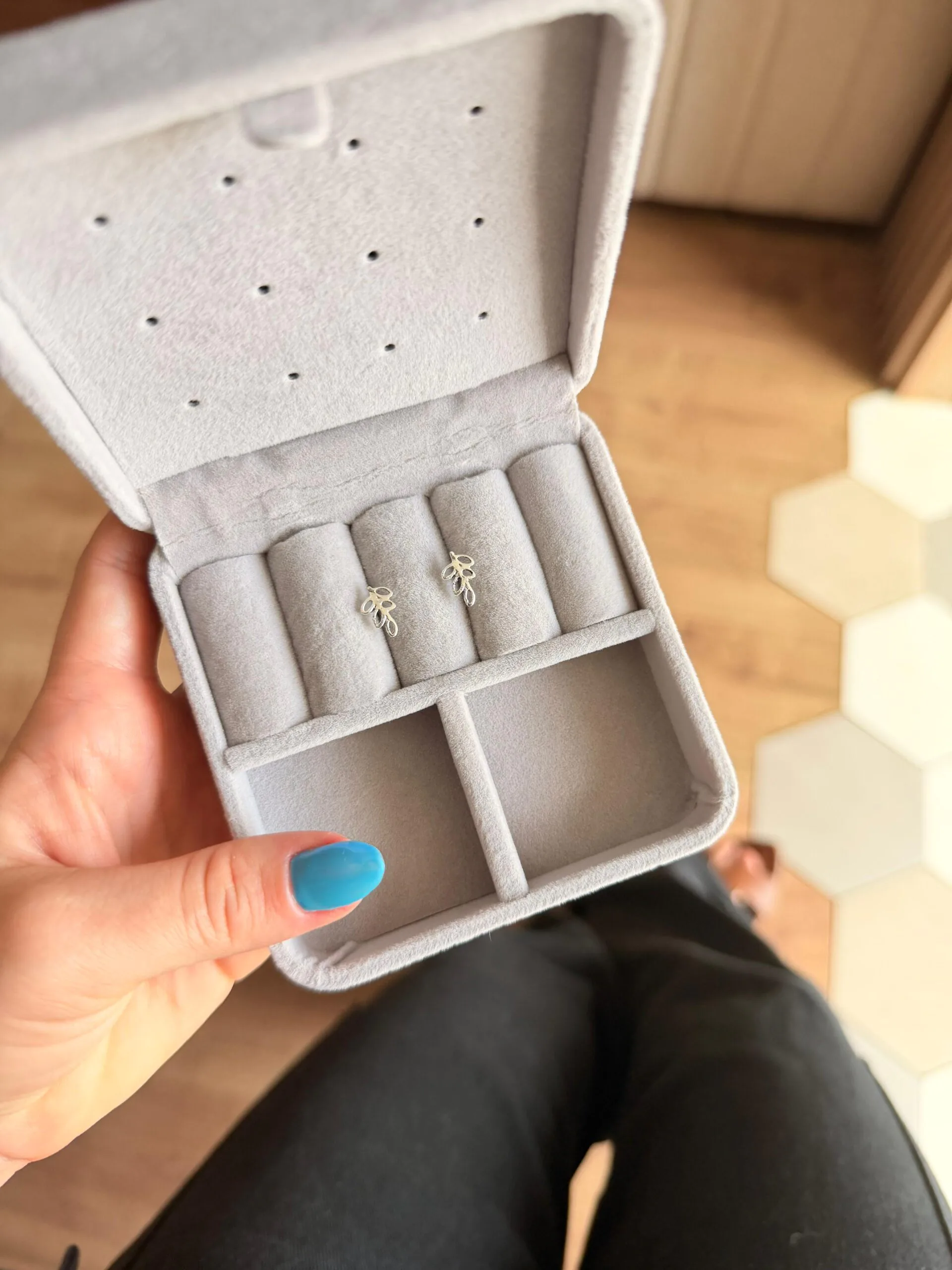 Brinco Ramo C/ Detalhes Em Prata Envelhecida - Imagem 2