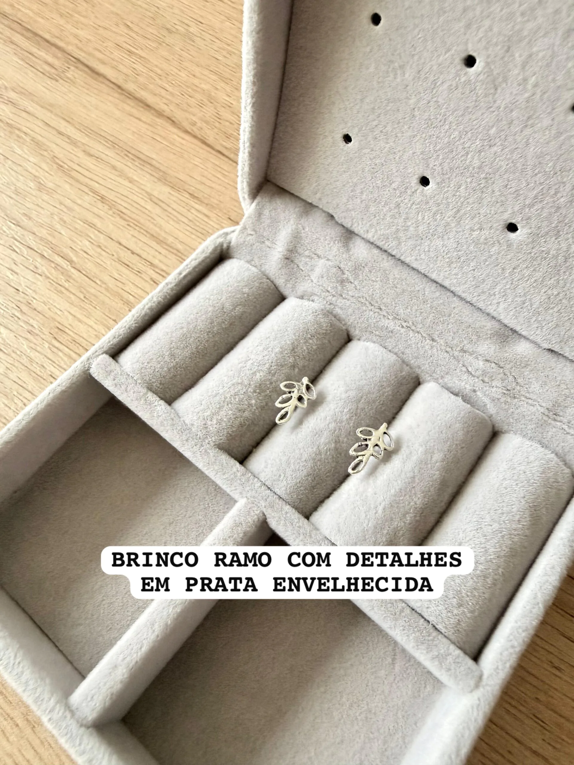 Brinco Ramo C/ Detalhes Em Prata Envelhecida - Imagem 3