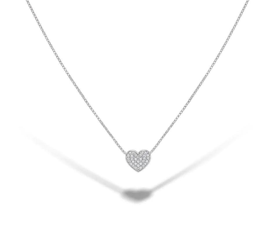 Colar Coração Cheio Cravej.