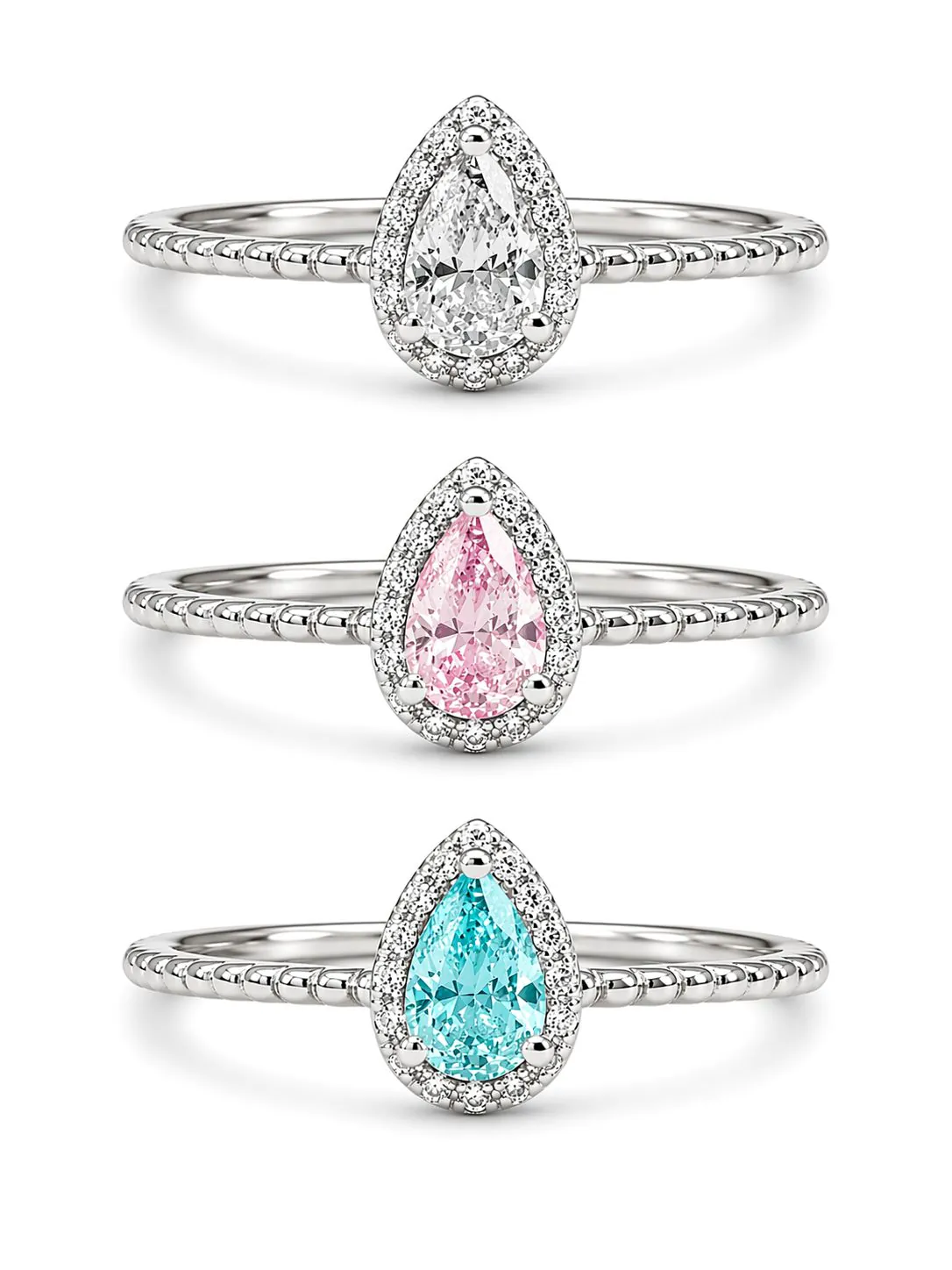 Anel Gota Zircônia Colorido