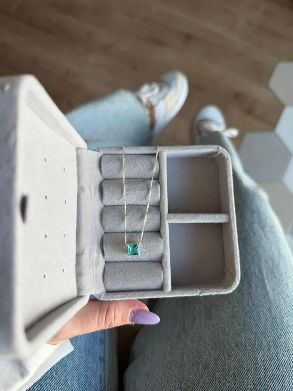 Colar Zircônia Quadrada - Imagem 2