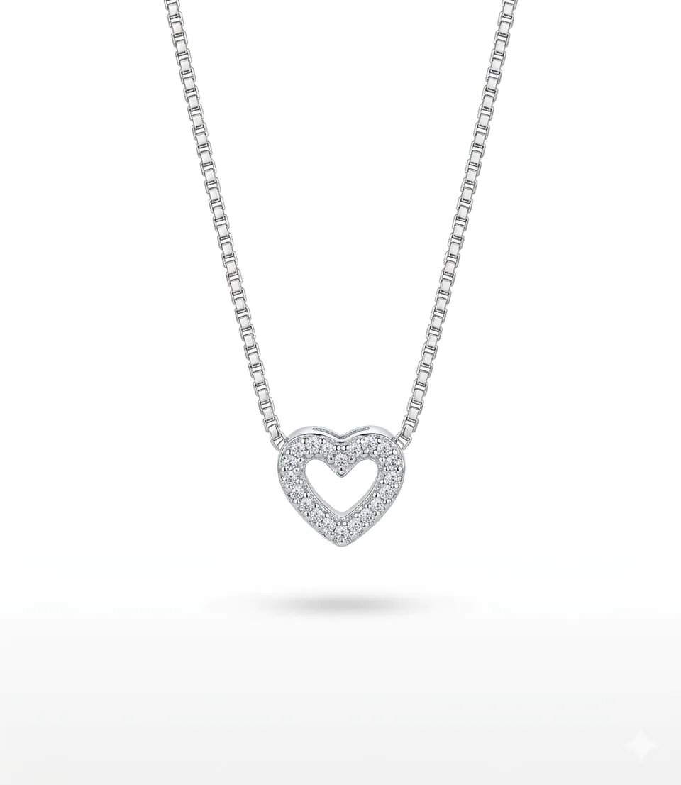 Colar Pingt. Coração Todo Cravej VAZ