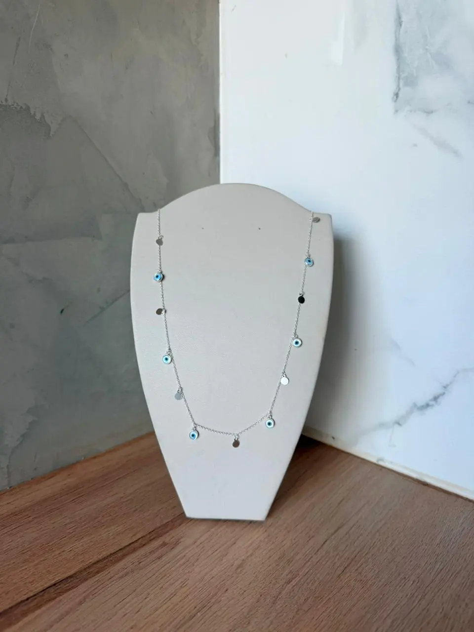 Colar Olho Grego + Medalhinhas (60cm) - Imagem 2