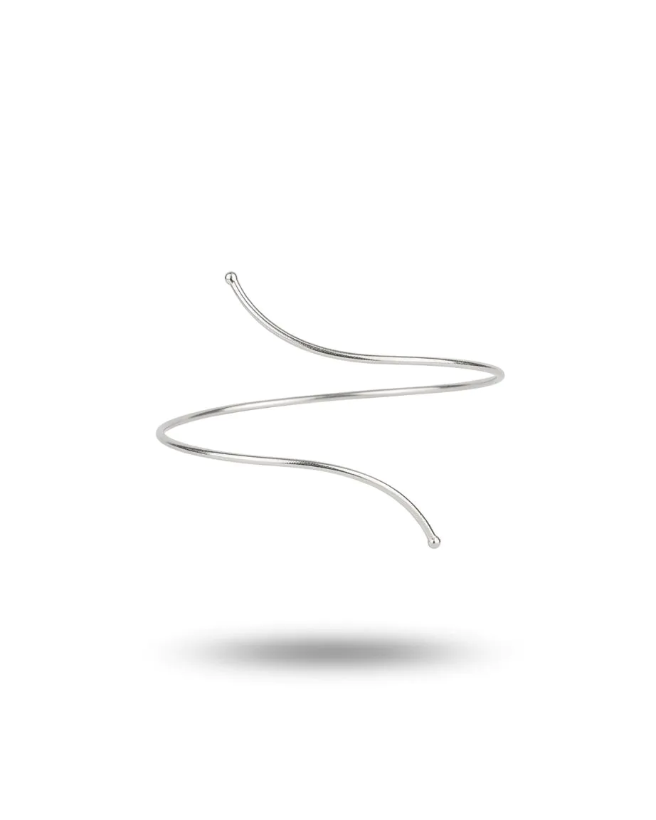 Bracelete de Braço Ondulado Prata