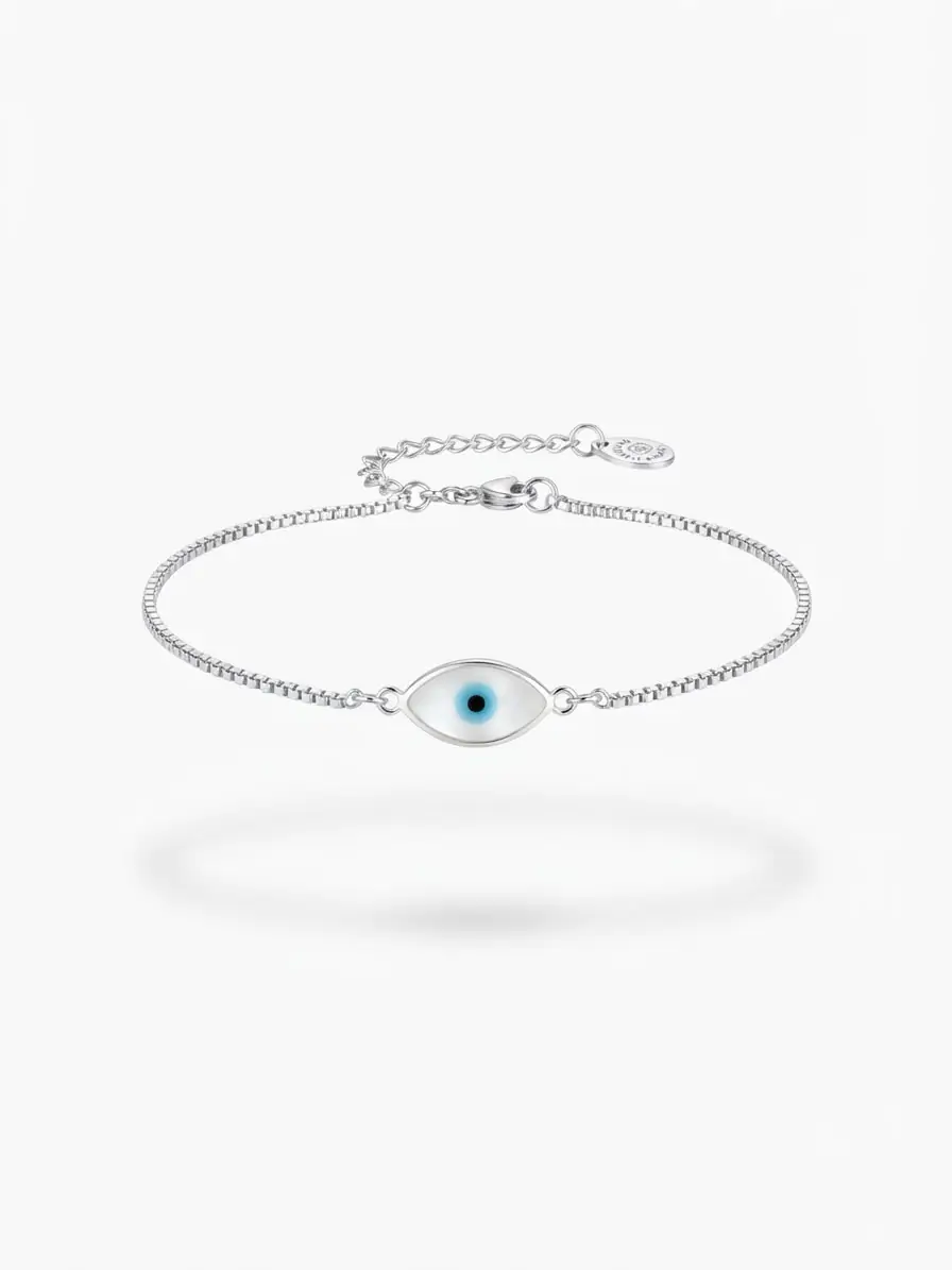 Pulseira Olho Grego Navete Madrepérola