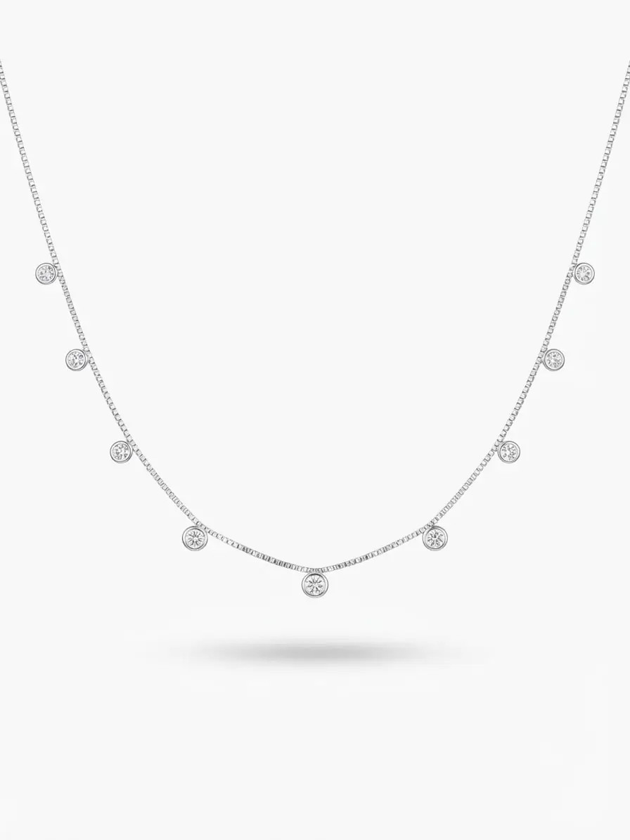 Choker Veneziana Zircônias Brancas
