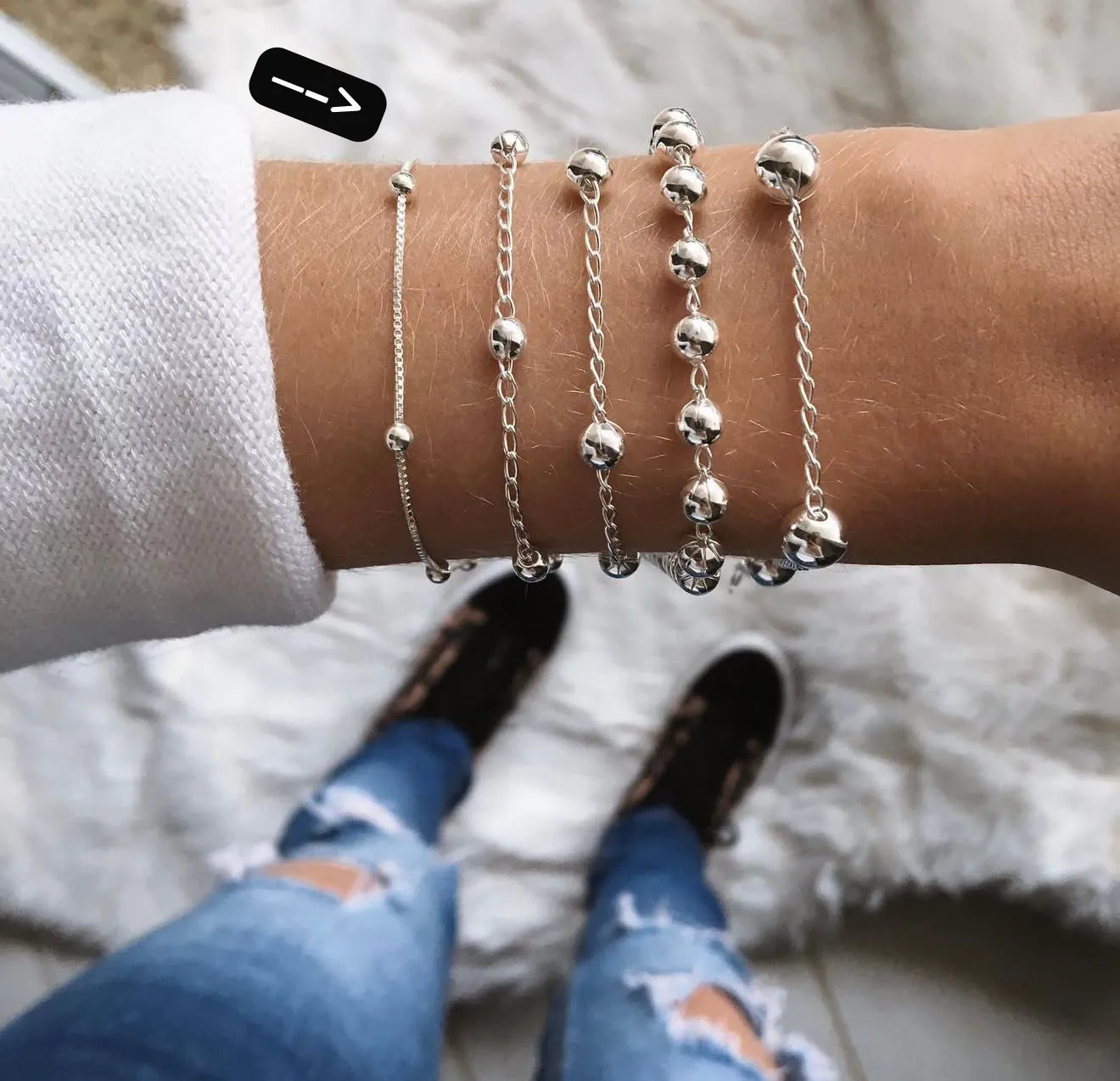 Pulseira Veneziana Bolinhas (PP) - Imagem 2